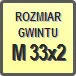 Piktogram - Rozmiar gwintu: M 33x2